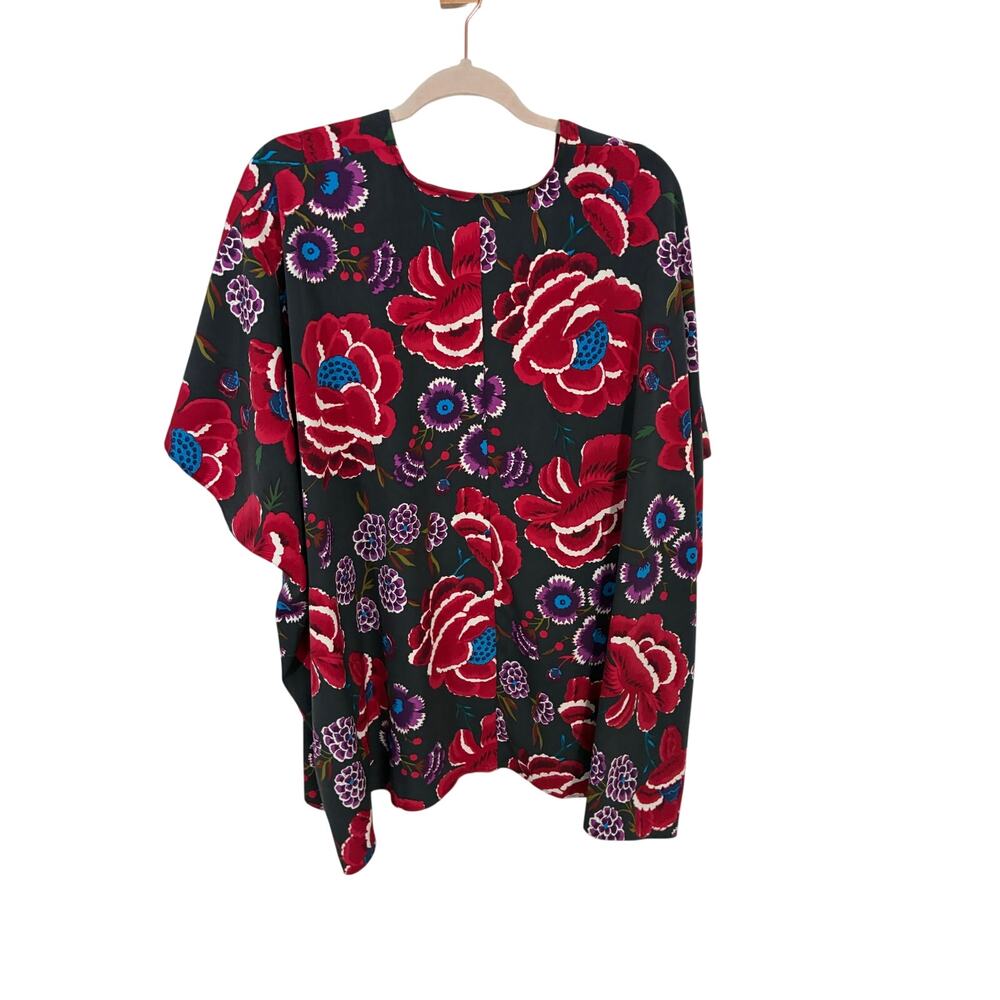 By Together Kimono Shirt Women S Blouse Multicolor Floral Sleeve Open Front - Picture 4 of 4